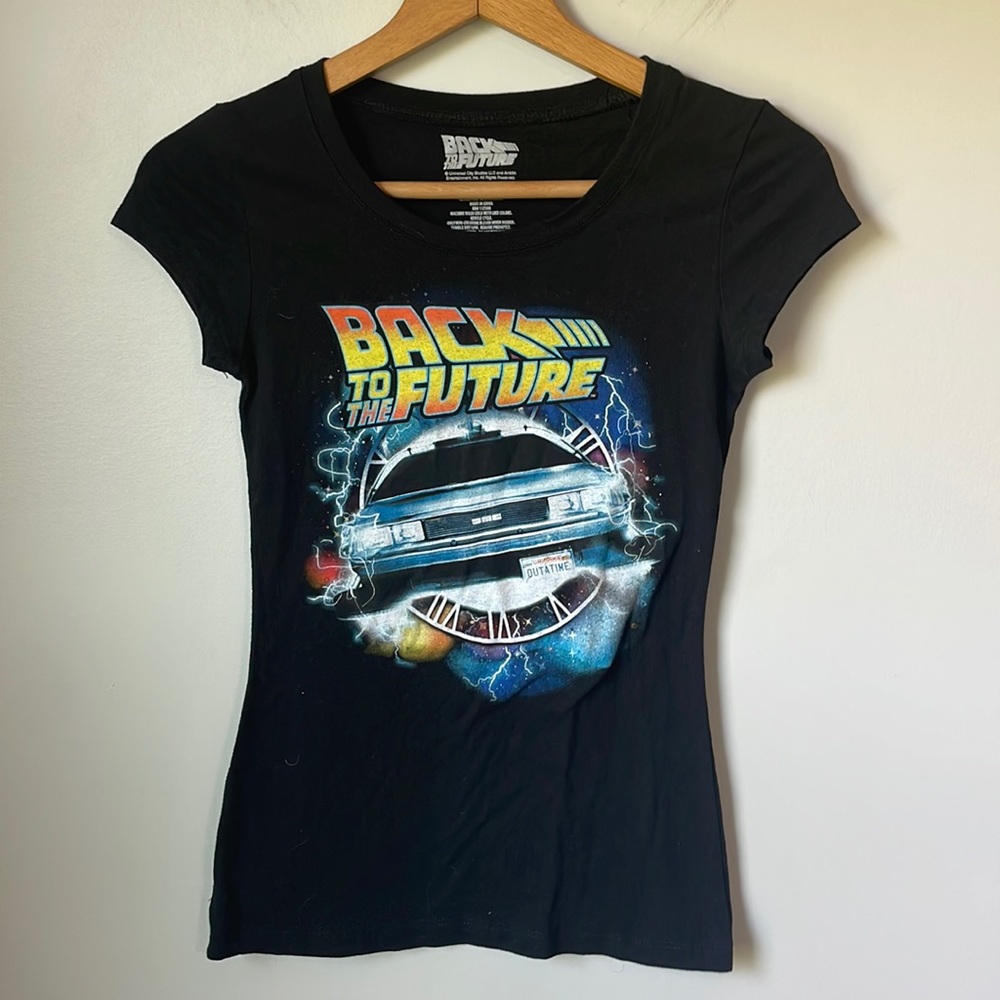 Back to the Future Delorean juniors size xs (1) tee TV Movie Kidscore